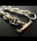 Photo10: Chiseled anchor chain with 10k gold maltese cross H.W.O links bracelet