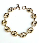 [One-of-a-kind] 10K Gold Marine Chain Links Bracelet [10k-51]