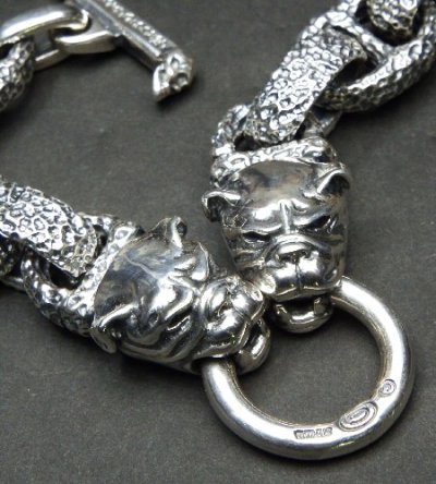 Photo4: Bulldog With Chiseled H.W.O & Chiseled Anchor Links Bracelet