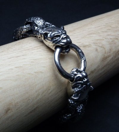 Photo5: Bulldog With Chiseled H.W.O & Chiseled Anchor Links Bracelet