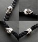 Photo4: Skull On braid leather bracelet (4)