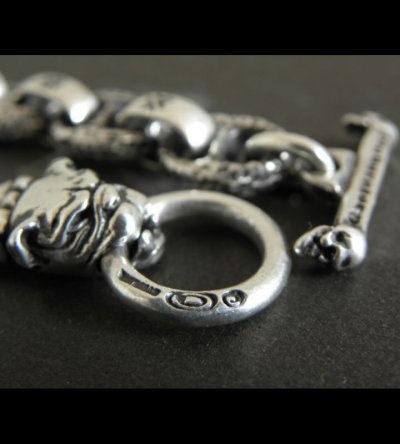 Photo4: Quarter Old Bulldog With H.W.O & Chiseled Anchor Links Bracelet