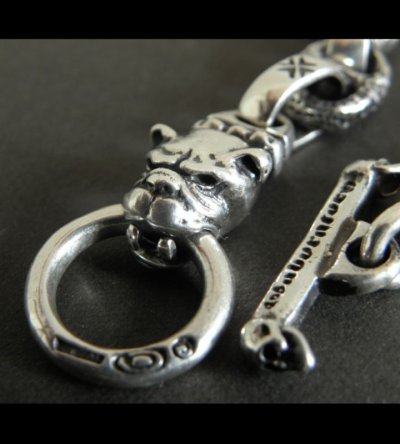 Photo3: Quarter Old Bulldog With H.W.O & Chiseled Anchor Links Bracelet