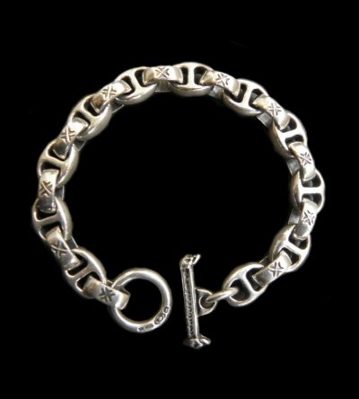 Photo1: Quarter H.W.O & Anchor Links Bracelet