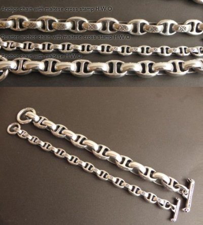 Photo4: Quarter H.W.O & Anchor Links Bracelet