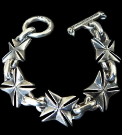 Photo1: All Maltese Cross Links Bracelet