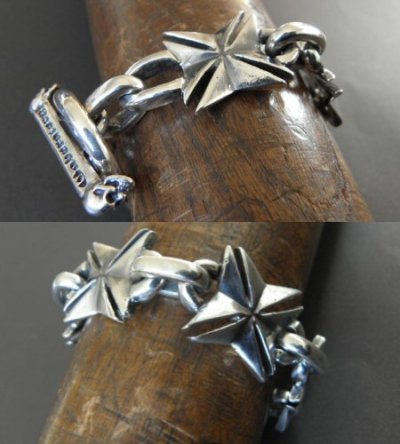 Photo5: All Maltese Cross Links Bracelet