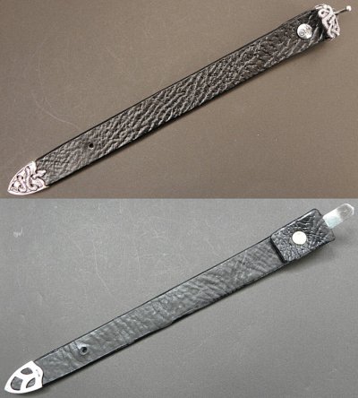 Photo3: Snake Loop & Tip Leather Bracelet