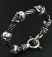 Photo3: 5Skulls with stud bolo neck cable wire bracelet