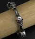 Photo13: 5Skulls with stud bolo neck cable wire bracelet