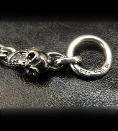 Photo5: Half Skull & Chain Links Bracelet