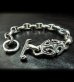 Photo4: Half sculpted oval with half smooth anchor links bracelet (4)