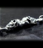 More Photo1: W-face skull ID with small oval links bracelet