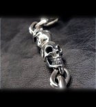 More Photo3: W-face skull ID with small oval links bracelet