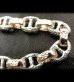 Photo4: Quarter Chiseled anchor chain with 10k gold maltese cross H.W.O links bracelet (4)