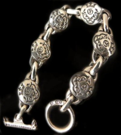 Photo1: Medium atelier mark links bracelet