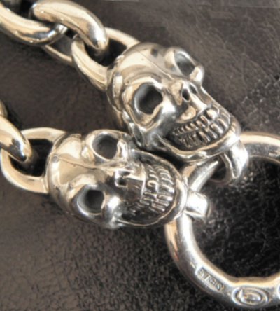 Photo4: 2Skulls With Small Oval Links Bracelet