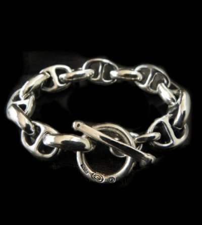 Photo1: All Smooth Anchor Chain Links Bracelet