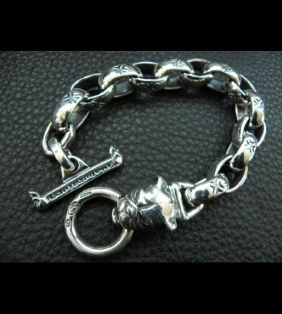 Photo2: Bulldog With All H.W.O Links Bracelet