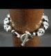 Photo12: Half size 10 skulls braid leather bracelet