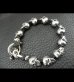 Photo2: Half size 10 skulls braid leather bracelet (2)