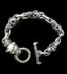 Photo1: Stud Bolo Neck Old Bulldog With 4Skulls & Small Oval Links Bracelet (1)