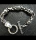 Photo2: Stud Bolo Neck Old Bulldog With 4Skulls & Small Oval Links Bracelet (2)