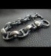 Photo4: Bulldog With Textured Anchor Links & Smooth H.W.O Bracelet