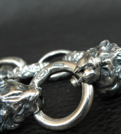 Photo2: 2Lions With H.W.O & Chiseled Anchor Links Bracelet