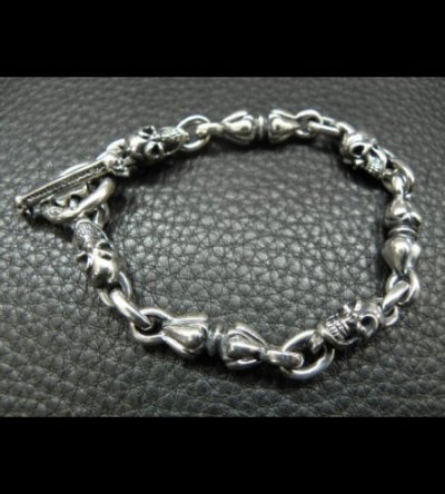 Photo2: 1/4 Noodle & 1/6 Skull Links Bracelet