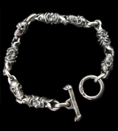 Photo1: Quarter Macaroni & 1/6 Skull Bracelet