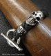 Photo7: Skull On Braid Leather Bracelet With Phantom T-bar