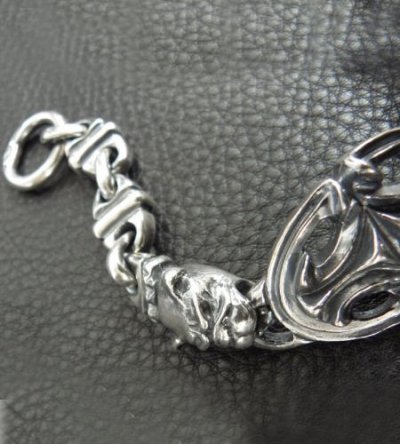 Photo2: Half Sculpted Oval With Old Bulldog & Bulldog & Small Oval, Boat Chain Bracelet