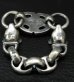 Photo2: Sculpted Oval With 2medium Long Neck Panthers & Smooth H.W.O Anchor Links Bracelet (2)