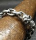 Photo15: Single Skull With Textured Small Oval Chain Links Bracelet