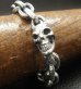 Photo14: Single Skull With Textured Small Oval Chain Links Bracelet