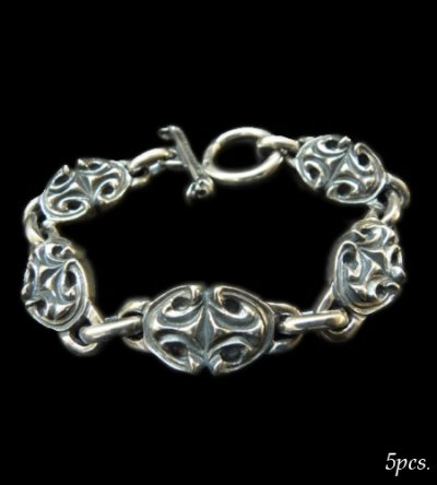 Photo1: All Sculpted Oval Links Bracelet