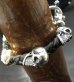 Photo18: 18k Gold Single Skull In All Skull Links Braid Leather Bracelet