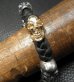 Photo16: 18k Gold Single Skull In All Skull Links Braid Leather Bracelet