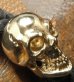 Photo6: 18k Gold Single Skull In All Skull Links Braid Leather Bracelet