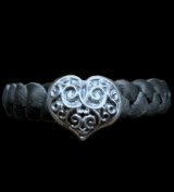 Single Heart Braid Leather Bracelet