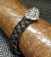 Photo10: Single Heart Braid Leather Bracelet