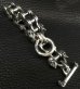 Photo3: Heavy Wide Small Bike Chain With 4Skulls D-Loop Bracelet