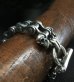 Photo4: Heavy Wide Small Bike Chain With 4Skulls D-Loop Bracelet