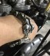 Photo15: Heavy Wide Small Bike Chain With 4Skulls D-Loop Bracelet