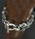 Photo8: Heavy Wide Small Bike Chain With 4Skulls D-Loop Bracelet