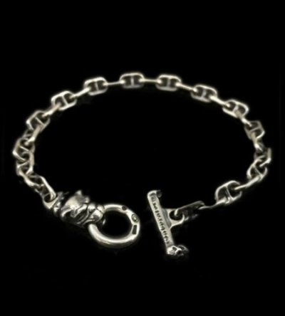 Photo1: 5.5mm Anchor Chain With Old Bulldog Bracelet