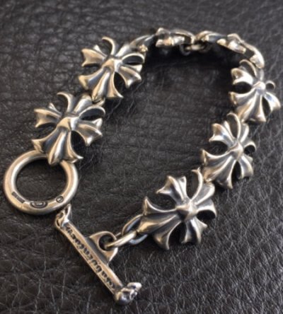 Photo2: Gothic Cross Links Bracelet 1/8