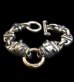 Photo1: 18K Gold O-ring With 2 Bulldogs & 4 Boat Links Bracelet (1)