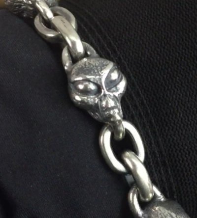 Photo1: Alien & Chain Link Bracelet